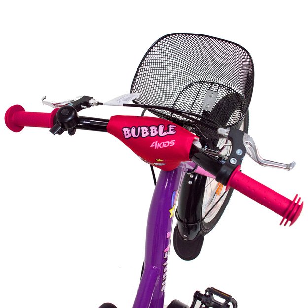 4KIDS Bubble 16  // 1G, dydis 10  (25.5 cm), V-Brake ir Kojinis stabdžiai, aliuminis (violetinė) 4