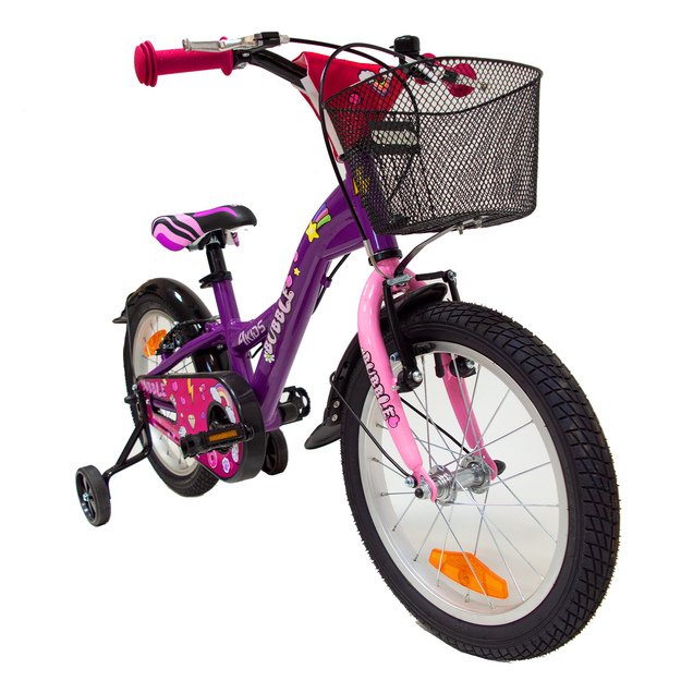4KIDS Bubble 16  // 1G, dydis 10  (25.5 cm), V-Brake ir Kojinis stabdžiai, aliuminis (violetinė) 2