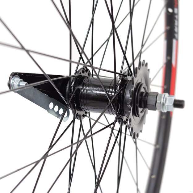 Galinis ratas Sunstart 28  // V-Brake + Kojinis, 19T, 36H, dvigubas, veržlė, be kniedžių, aliuminis 2