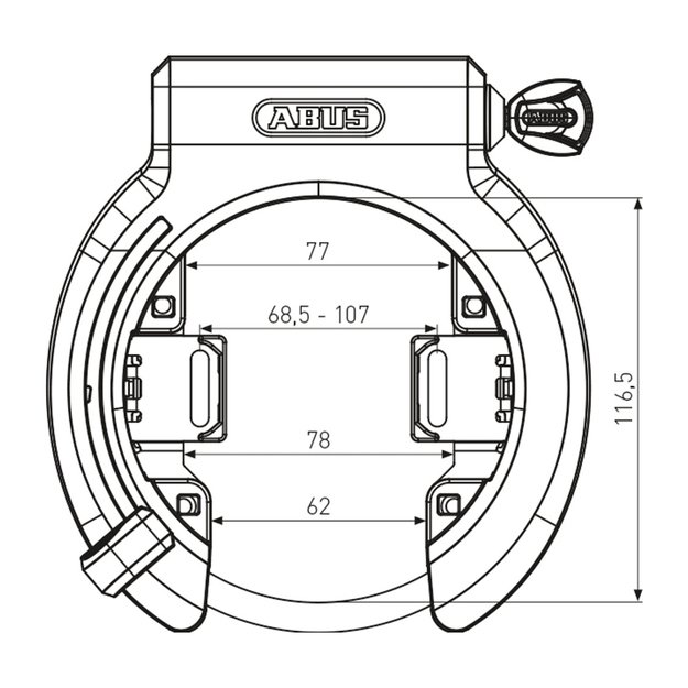 Spyna ABUS Granit X-Plus&trade; 6950M NR + 6KS/100 + ST5950 // grandinė, tvirtinama ant rėmo, įtraukiamas krep&scaron;elis (juoda)