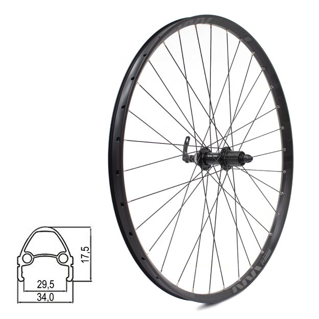 Galinis ratas HAIBIKE RODI TRYP30 Tubeless Ready 29  // diskiniai Center-Lock, 32H, kasetė, QR, aliuminis