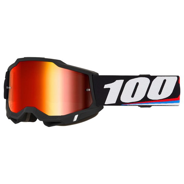 Downhill akiniai Accuri&reg; 2 - Magnus Mask // Raudoni veidrodiniai lę&scaron;iai, 100% apsauga nuo UV spindulių (juodi)