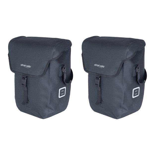 Šoninių krepšių ant bagažinės komplektas AtranVelo Commuter Side WP // 2x 27L, 16x44x31 cm, Water-Proof (juoda) 