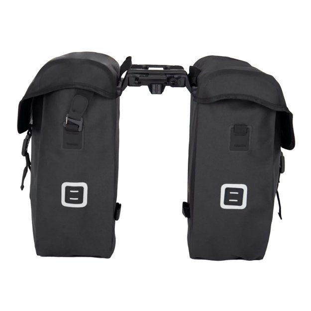 &Scaron;oninių krep&scaron;ių ant bagažinės komplektas AtranVelo Commuter Side WP // 2x 27L, 16x44x31 cm, Water-Proof (juoda) 