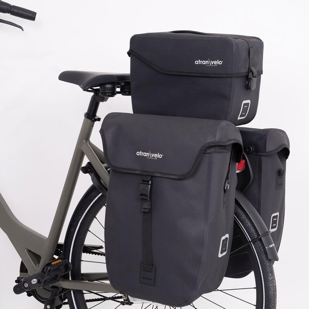 Šoninių krepšių ant bagažinės komplektas AtranVelo Commuter Side WP // 2x 27L, 16x44x31 cm, Water-Proof (juoda)  3