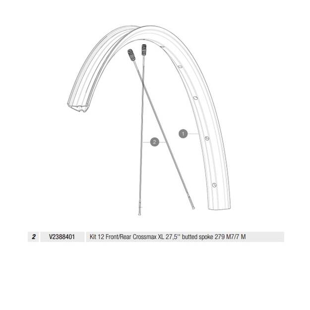 MAVIC KIT 12 FRONT/REAR CROSSMAX XL 27,5  BUTTED SPOKE 279 M7/7 MY21 (V2388401)