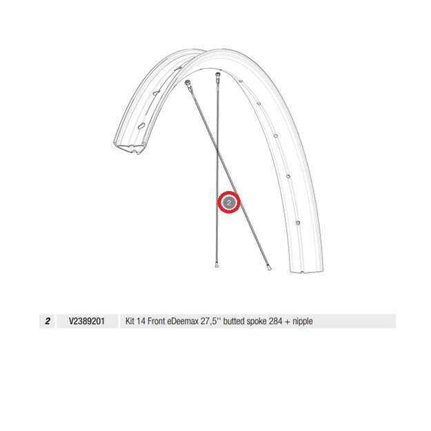 MAVIC KIT 14 FRONT EDEEMAX 27,5   BUTTED SPOKE 284 + NIPPLE (V2389201)