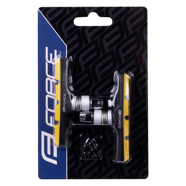 Stabdžių kaladėlės FORCE One-off // V-Brake, 70 mm (juoda/geltona) 1