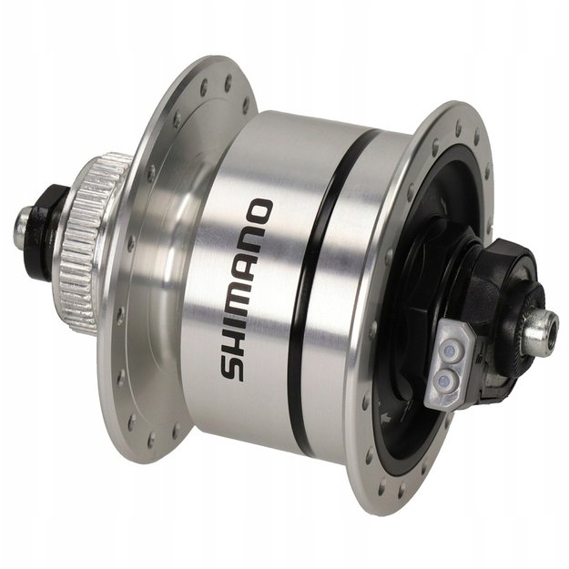 Stebulė su integruota dinama Shimano DH-3D72 // 6V - 3W // 36H, diskiniams CL, greitveržlė 1