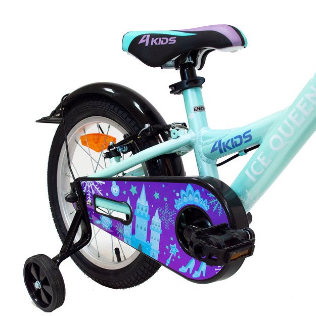 Vaikiškas dviratis 4KIDS Ice Queen 16  dydis 10  (25.5 cm) (aliuminis, žydra) 2