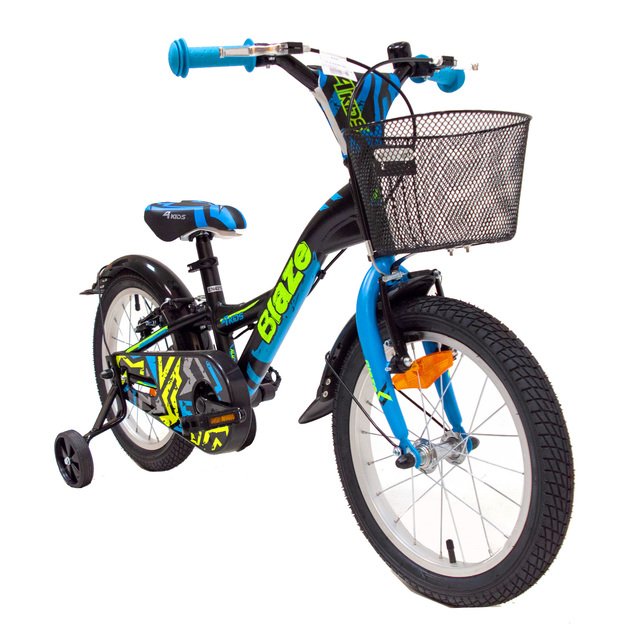 4KIDS Blaze 16  // 1G, dydis 10  (25.5 cm), V-Brake ir Kojinis stabdžiai, aliuminis (juoda) 1