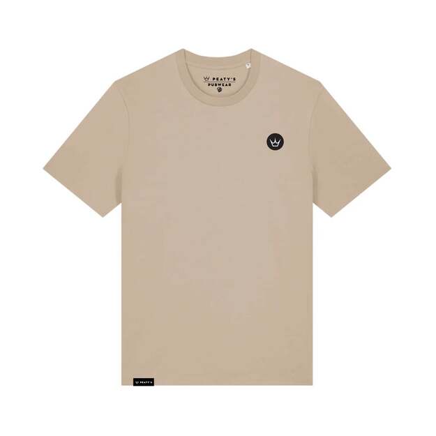 PEATY S PUBWEAR TRIKO S KRÁTKÝM RUKÁVEM EMBROIDERED CROWN DESERT DUST (PPW-25-TEE-CWN-DST)