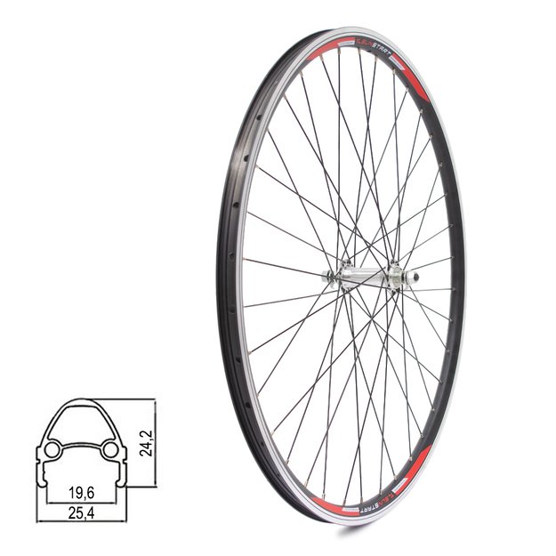 Priekinis ratas Sunstart 28  // V-Brake, 36H, veržlė, dvigubas, kniedytas, aliuminis