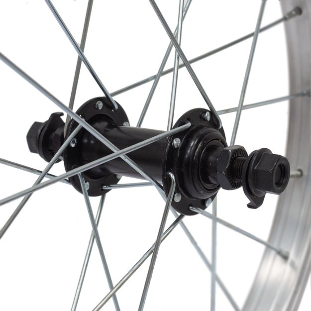 Priekinis ratas 16  // 20H, V-Brake, veržlė, viengubas, aliuminis, sidabrinis 1