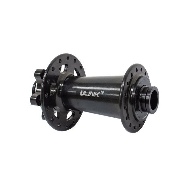 Priekinė stebulė U-Link GL-B76F-ThruAxle // 32H, diskiniams 6 varžt., 110 mm, su Thru-Axle (juoda)