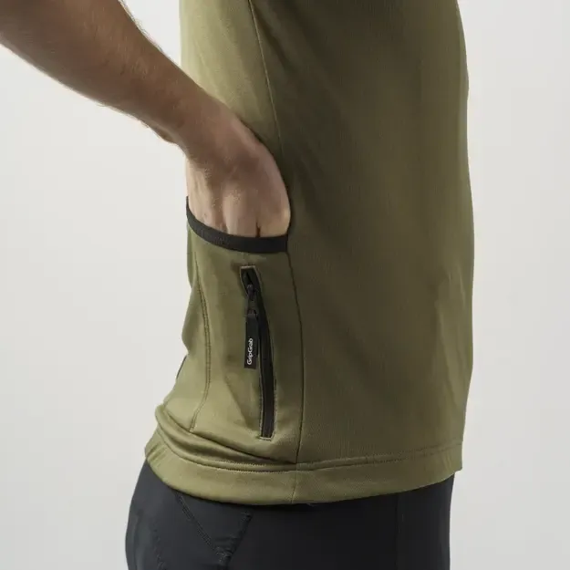 GripGrab EXPLR Merinotech vyriški marškinėliai | Olive Green