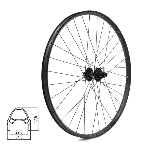 Galinis ratas HAIBIKE RODI TRYP30 Tubeless Ready 29  // diskiniai 6 varžtų, 32H, kasetė, Thru-Axle, MAVIC MX801, aliuminis