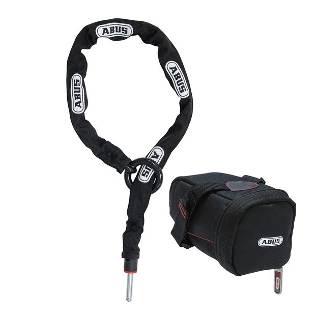 Grandinė ABUS 6KS Adapter Chain + ST5950 Saddle Bag // nuimama grandinė, įtraukiamas krep&scaron;elis (juoda)