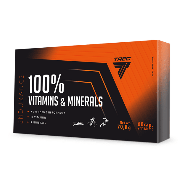 Mineralų kompleksas TREC 100 % VITAMINŲ IR MINERALŲ 60 kapsulių