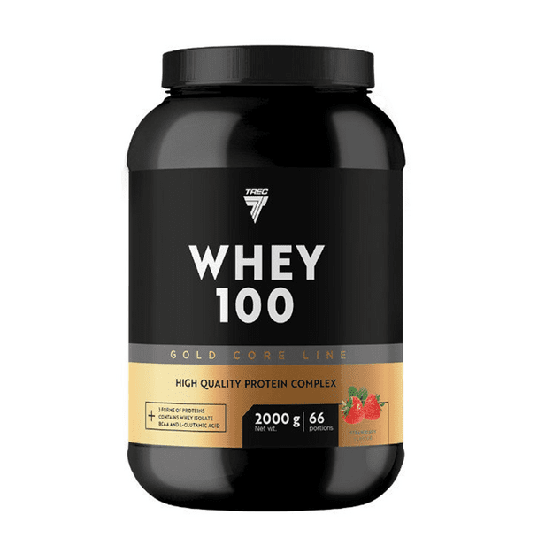 Baltymų milteliai TREC GOLD CORE LINE WHEY 100 STRAWBERRY 2000g