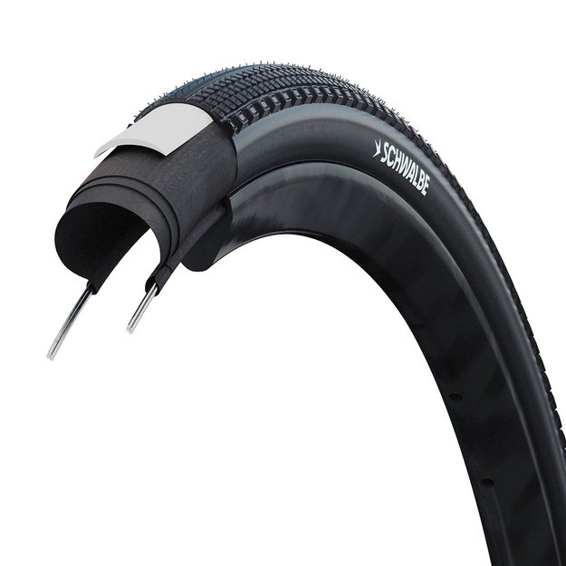 Padanga Schwalbe G-ONE Comp Plus 28  x 1.70  (45-622) // E-25, kamerinė, nelankstoma, Reflex, Green Compound