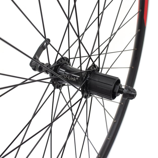 Galinis ratas Sunstart 28  // V-Brake, 36H, kasetė, greitveržlė, aliuminis 1