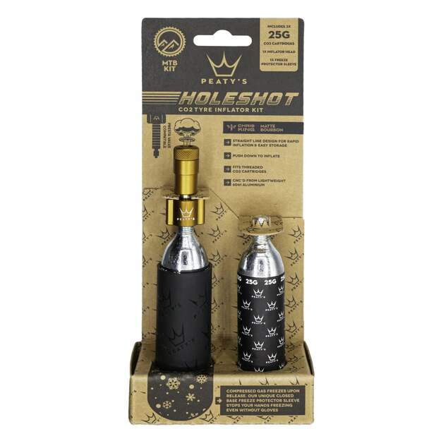 CO2 pompa PEATY S HOLESHOT CO2 TYRE INFLATOR - MTB (25G) - BOURBON (PPR-HTI-MTB-BRB-12) 1