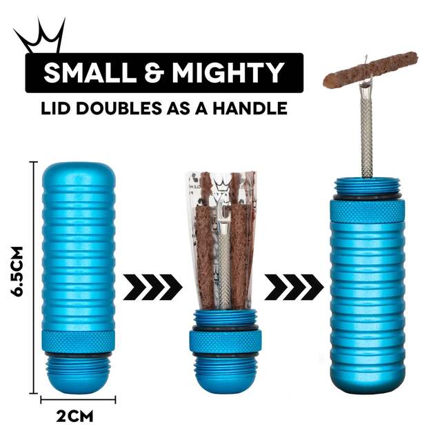 Bekamerinės sistemos remonto komplektas PEATY S HOLESHOT TUBELESS PUNCTURE PLUGGER KIT - TURQUOISE (PPR-TPP-TRQ-12) 4
