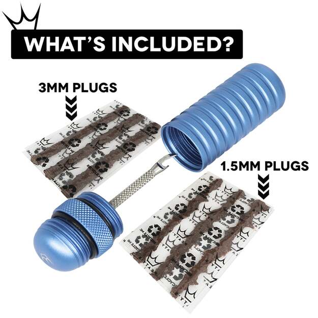 Bekamerinės sistemos remonto komplektas PEATY S HOLESHOT TUBELESS PUNCTURE PLUGGER KIT - TURQUOISE (PPR-TPP-TRQ-12) 2