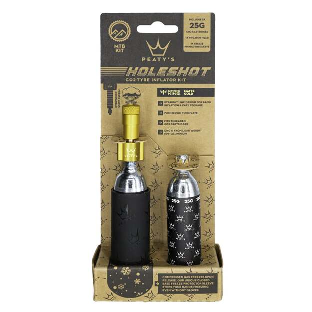 CO2 pompa PEATY S HOLESHOT CO2 TYRE INFLATOR - MTB (25G) - GOLD (PPR-HTI-MTB-GLD-12) 1
