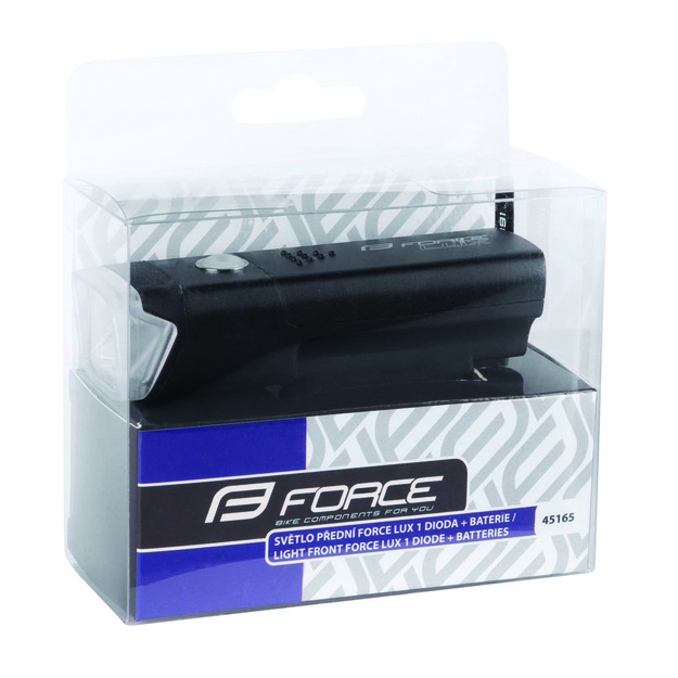 Priekinis žibintas FORCE Lux 100LM su baterijom (juodas) 1