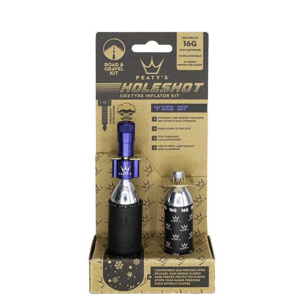 CO2 pompa PEATY S HOLESHOT CO2 TYRE INFLATOR - ROAD & GRAVEL (16G) - NAVY (PPR-HTI-RAG-NVY-12) 1