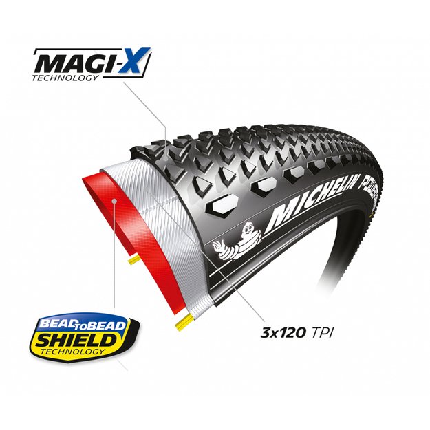 Padanga MICHELIN Power Gravel Classic 28  x 1.37  (700 x 35C) // bekamerinė, sulankstoma 3