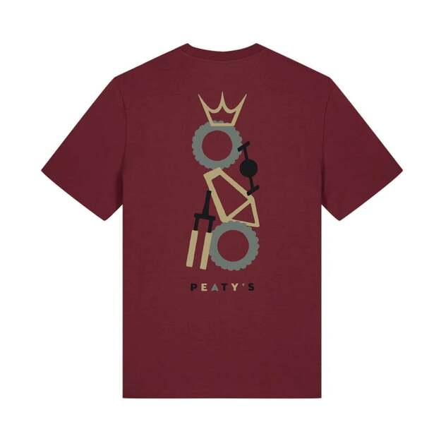 PEATY S PUBWEAR TRIKO S KRÁTKÝM RUKÁVEM STACKED BURGUNDY (PPW-25-TEE-STK-BRG) 1