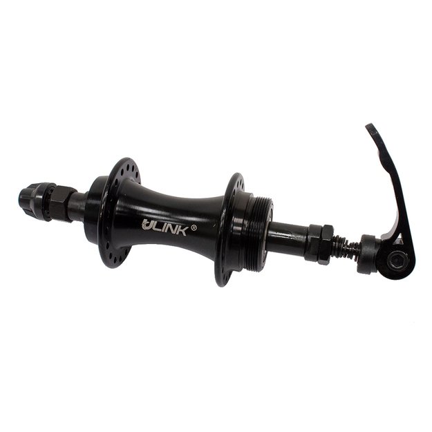 Galinė stebulė U-Link GL-B08R // 36H, V-Brake, užsukamam žvaigždžių blokui, 135 mm, su QR (juoda)