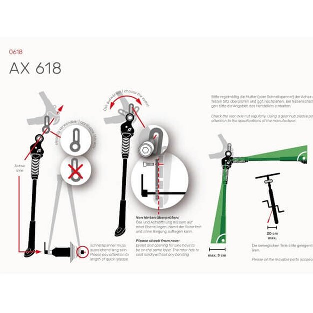Atraminė kojelė Hebie AX 618 // 26-29  dviračiams // be diskinių stabdžių adapterių, aliuminė (juoda) 5