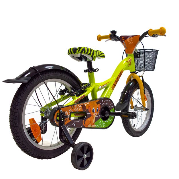 4KIDS Lion 16  // 1G, dydis 10  (25.5 cm), V-Brake ir Kojinis stabdžiai, aliuminis (geltona) 2
