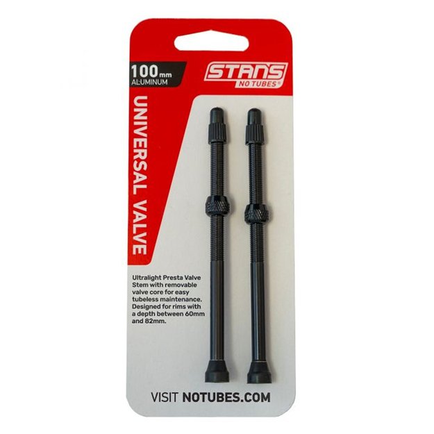 Ventiliai bekamerinems padangoms Stan s NoTubes // 100mm (juodi)