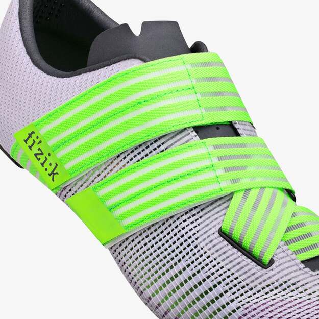 FIZIK SHOES VENTO POWERSTRAP AEROWEAVE LIGHT VIOLET - NEON GREEN (VER3PAR1C3F5D) 4