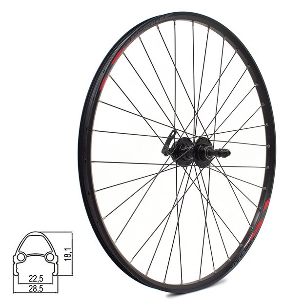 Galinis ratas Concept 27,5  // diskiniams 6 varžtų, 32H, užsukamas žvaigždžių blokas, greitveržlė, aliuminis