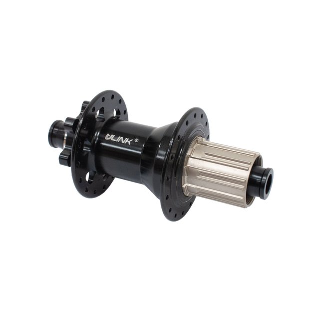 Galinė stebulė U-Link GL-B76F-ThruAxle // 32H, diskiniams 6 varžt., kasetė, Thru-axle 12x148 mm