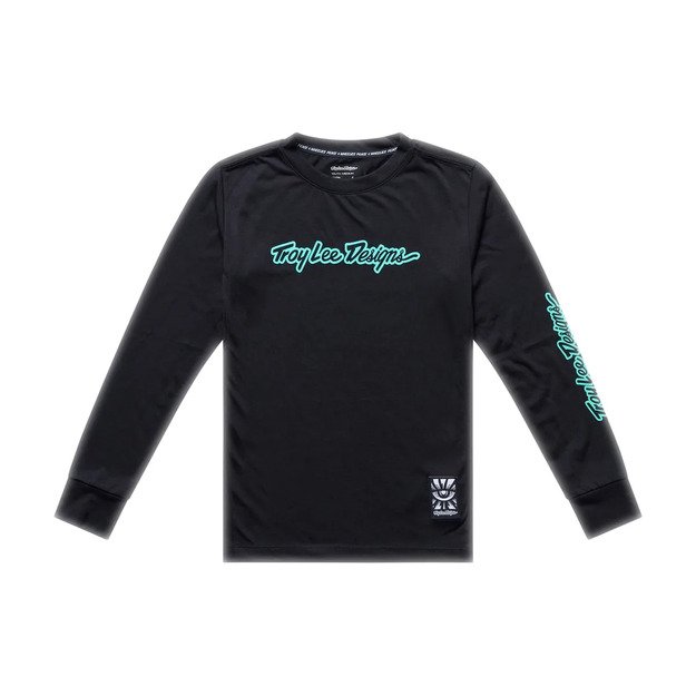 TLD LONG SLEEVE JERSEY YOUTH SKYLINE RIDE TEE SIGNATURE BLACK / REAL TEAL (38507204)