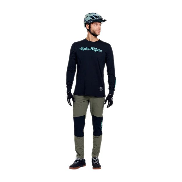 TLD LONG SLEEVE JERSEY SKYLINE RIDE TEE SIGNATURE BLACK / REAL TEAL (38307202)