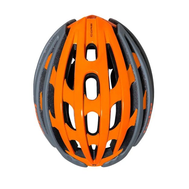 &Scaron;almas HEBO Casco Bici Core // dydis: 55-58 cm (pilka/oranžinė)