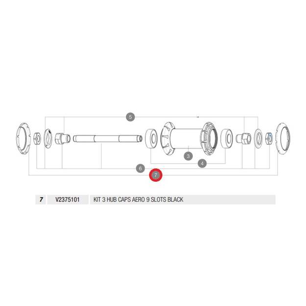 MAVIC KIT 3 HUB CAPS AERO 9 SLOTS BLACK (V2375101)