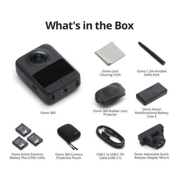 DJI veiksmo kamera Osmo 360 Adventure Combo 9