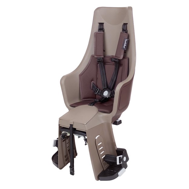 Dviračio kėdutė BoBike Exclusive® Maxi Plus // su galiniu žibintu, tvirtinimas ant bagažinės (ruda)