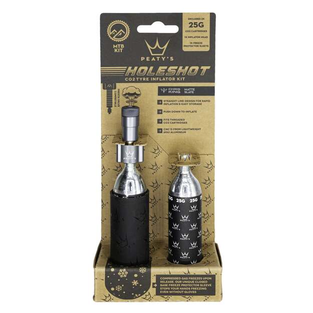 CO2 pompa PEATY S HOLESHOT CO2 TYRE INFLATOR - MTB (25G) - SLATE (PPR-HTI-MTB-SLT-12) 1