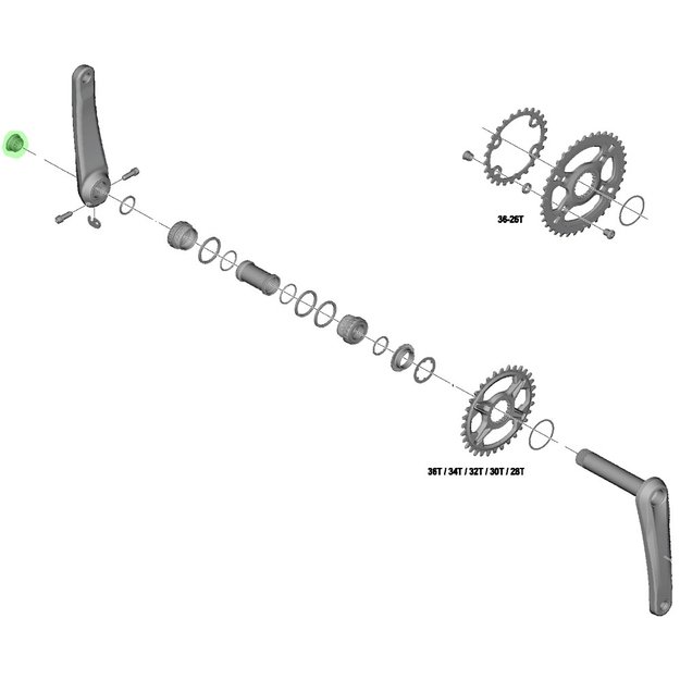 Varžtas Shimano XT/GRX/SLX/DEORE/CUES švaistikliams // kairys 1