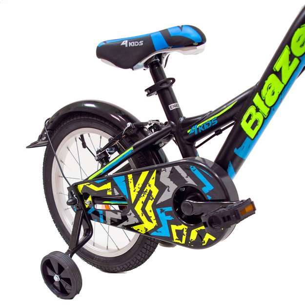 Vaikiškas dviratis 4KIDS Blaze 16  dydis 10  (25.5 cm) (aliuminis, juodos) 4
